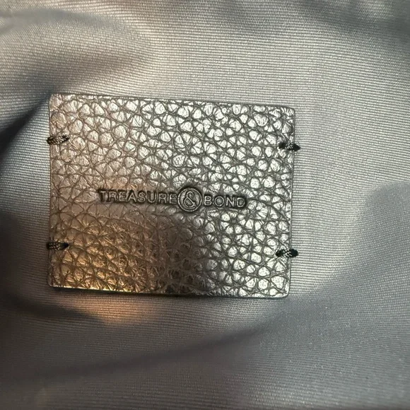 Treasure & Bond black peopled leather with suede flap closure crossbody bag - Picture 6 of 14